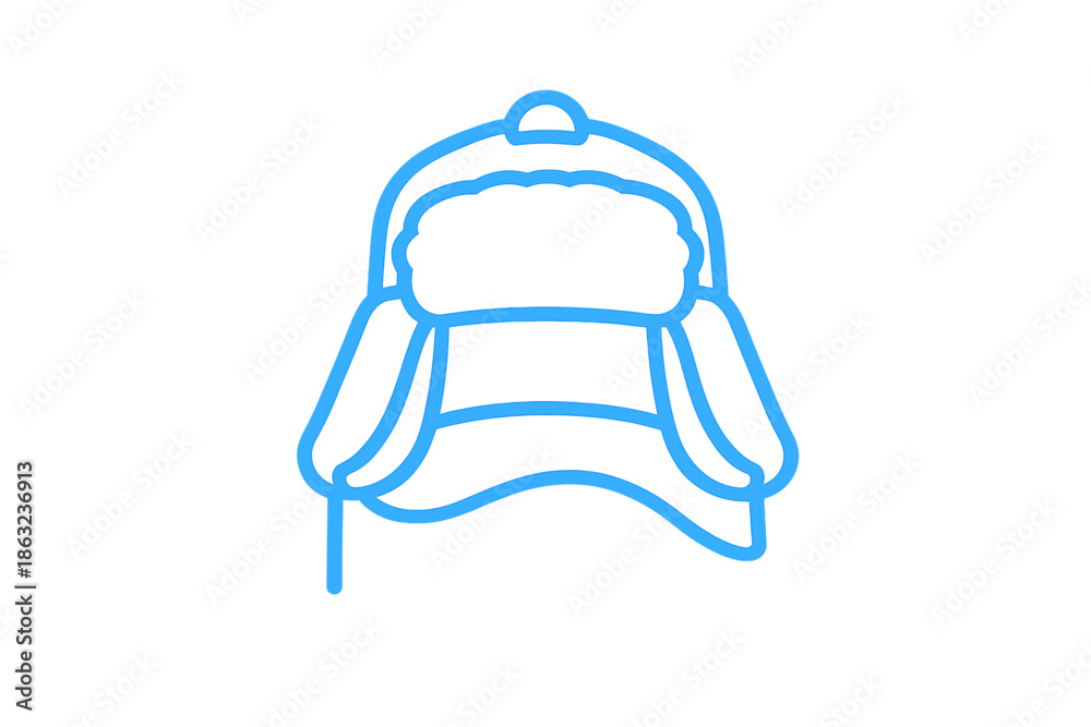 Fototapeta premium Stylized Neon Icon of a Winter Hat