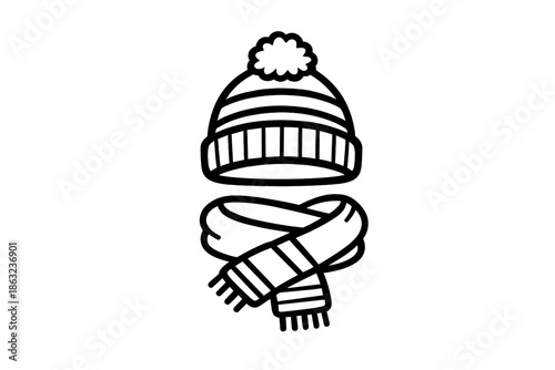 Winter Hat and Scarf Icon