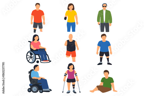 Diverse people with disabilities portrayed in a stylized, glowing manner