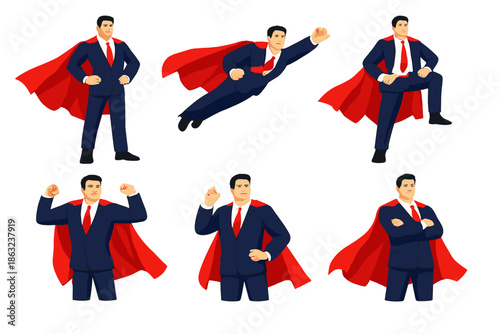 Superhero Businessman Poses