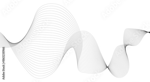 Abstract wave element for design. Digital frequency track equalizer. Stylized line art background. Vector illustration. Wave with lines created using blend tool.