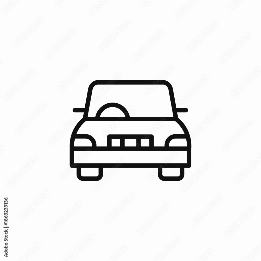 Obraz premium front view automobile icon sign vector