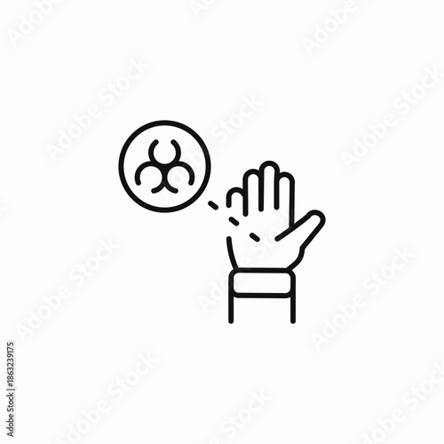 hand biohazard exposure icon sign vector