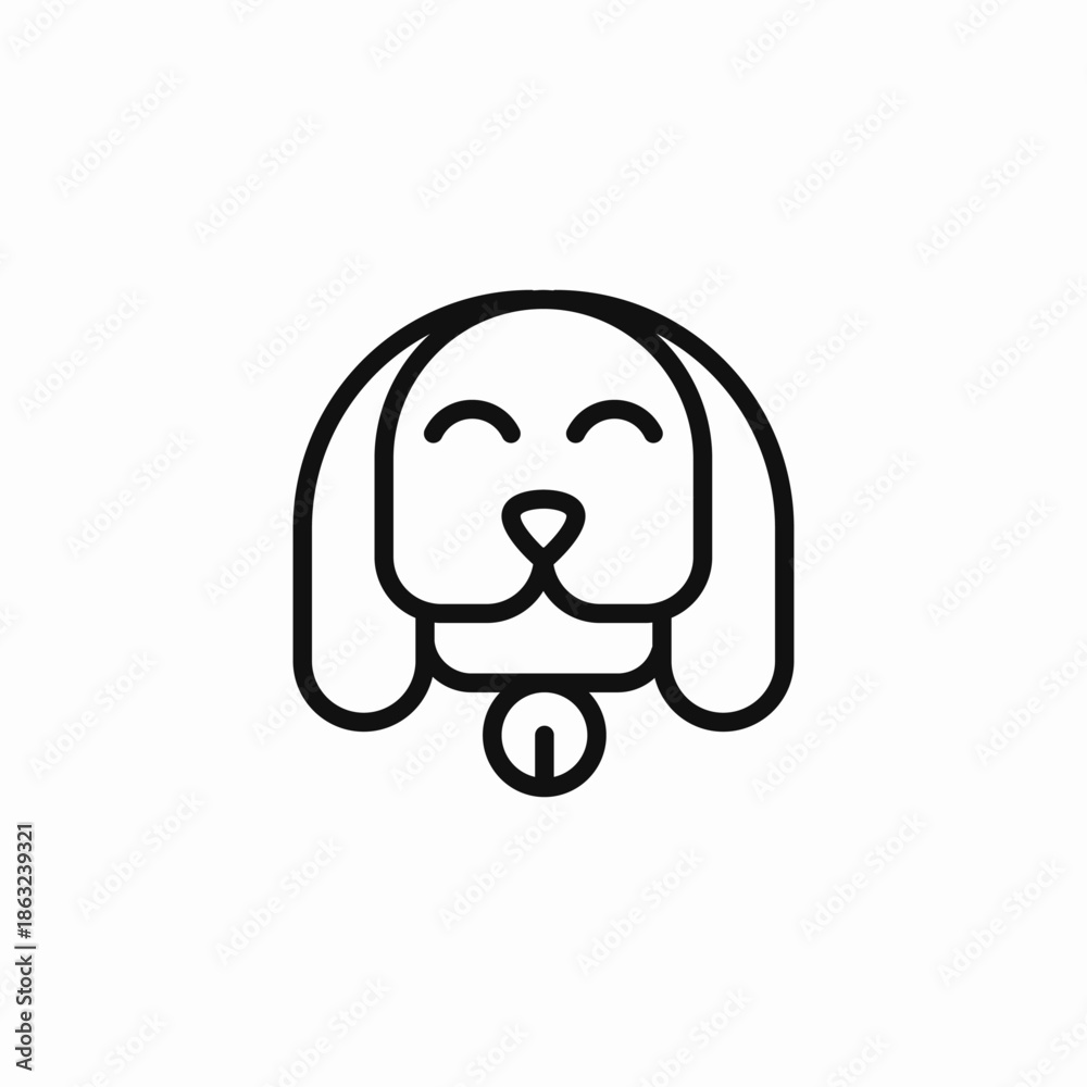 Obraz premium happy dog collar icon sign vector
