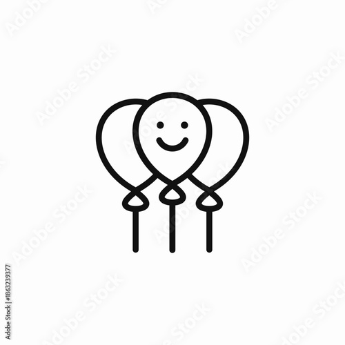 happy party balloons icon sign vector