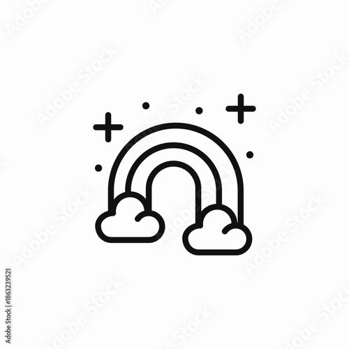 magical rainbow clouds icon sign vector