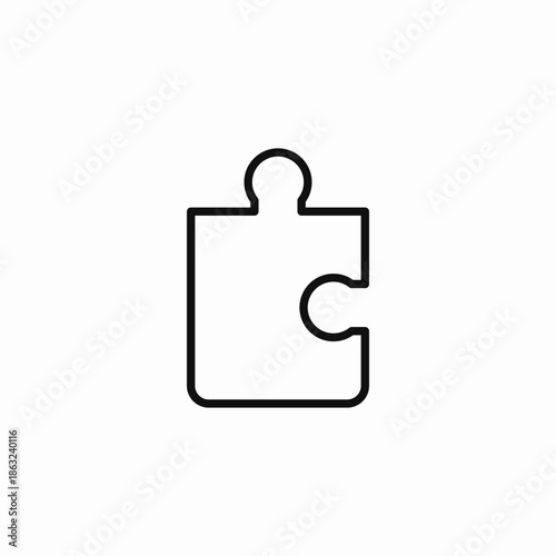 single puzzle piece icon sign vector