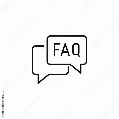 two faq speech bubbles icon sign vector