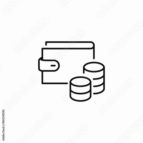 wallet coins currency icon sign vector