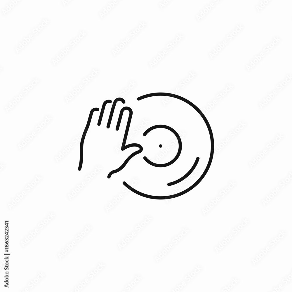 Obraz premium dj scratching vinyl icon sign vector