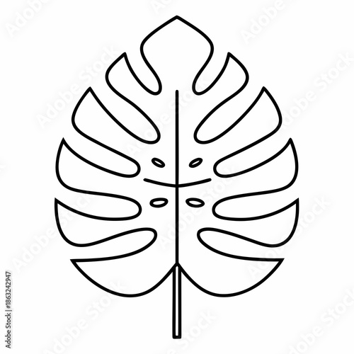 jungle leaf icon outline vector illustration