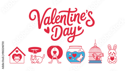 Valentine's Day Pet Love: Celebrate Valentine's Day with cute, hand-drawn illustrations of beloved pets, conveying messages of affection and the beauty of friendship.