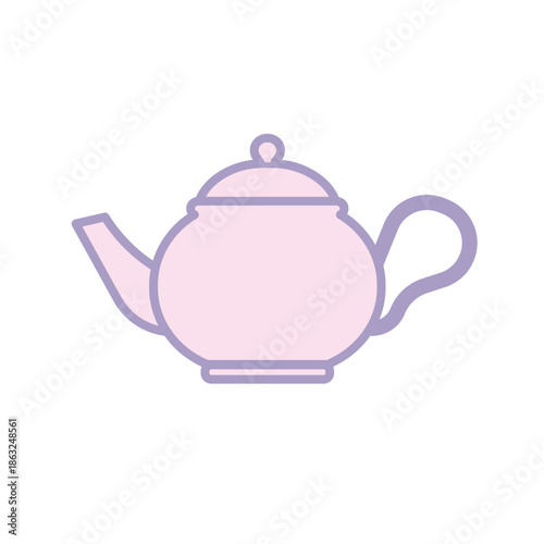 可愛いピンク色のティーポット　柔らかいアイコン