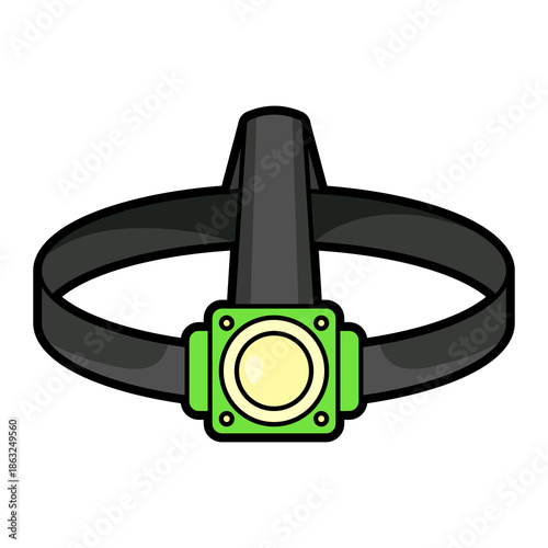 Camping Headlamp Gear Illustration