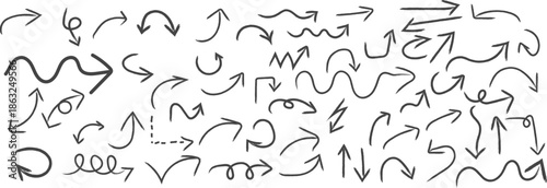 A chaotic collection of hand drawn arrows and curved lines fills the frame creating an abstract and dynamic visual texture