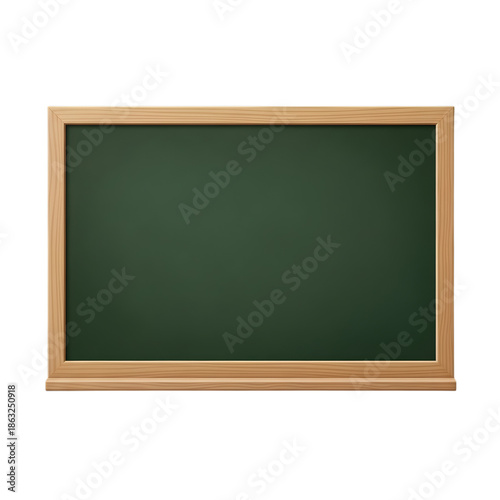 Blank green chalkboard isolated on transparent background