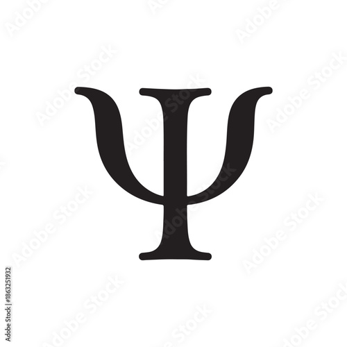 Psi sign silhouette icon vector illustration
