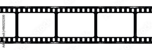 Black Film Strip with Perforations and Empty Frames movie cinema