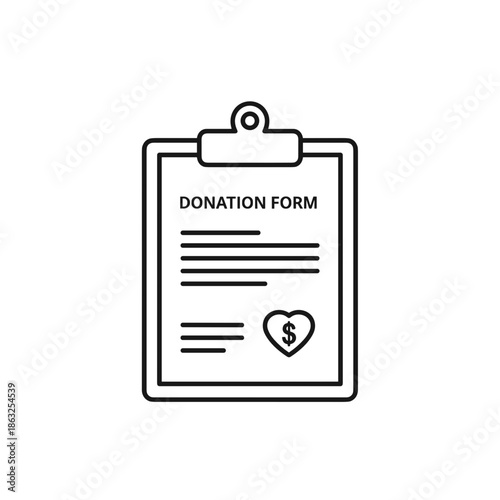 Donation form on clipboard illustrating charitable giving concept  