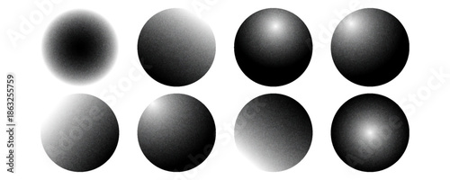 Schilderij op canvas Grainy noise circles vector set