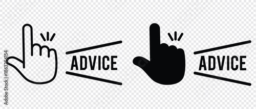 Simple  advice finger icon illustration hand attention confirmation point pointing check pointing finger .