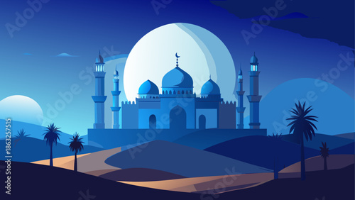Islamic Ramadan Concept Ramadan Night Scene  Traditional Ramadan Design Crescent Moon Ramadan Ramadan background keywords AI image generation prompt