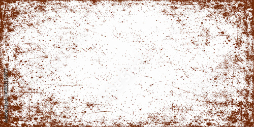 An aged brown rust pattern creates a textured grunge surface on this old vintage metal plate material featuring a rough stained iron wall background