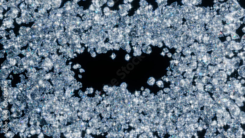 Infinite sea of diamonds: Massive pile of thousands of brilliant cut gemstones with vivid fire dispersion - created by geometric 3D render ACES 2.0 luxury background.