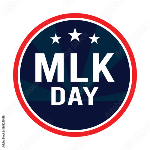 MLK Day Circle Sticker Badge Design Vector Illustration
