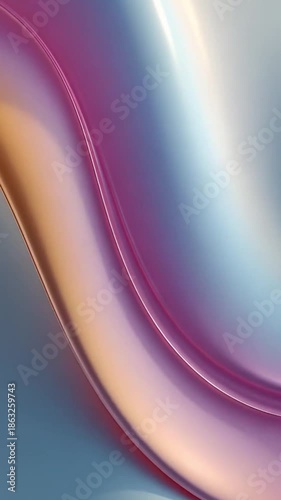 Abstract close-up of flowing iridescent colors, resembling fabric or liquid with a metallic sheen. A study in graceful curves and a smooth finish