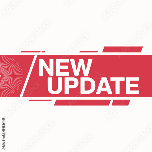 New update notification message in red and white colors