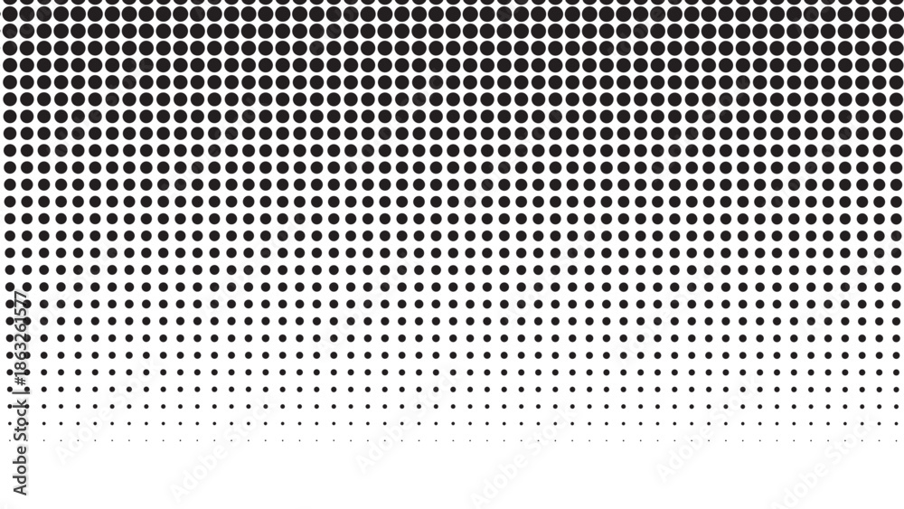 Fototapeta premium Black and gray halftone dots gradient texture abstract vector background screen tone for comics