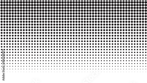 Black and gray halftone dots gradient texture abstract vector background screen tone for comics