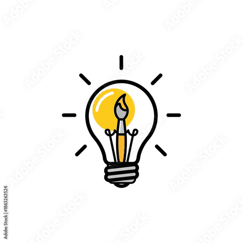 Light Bulb with Bright Idea Concept.