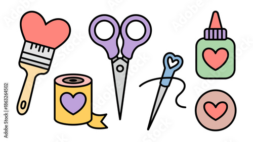 Creative Essentials: A collection of crafting tools, symbolizing the spirit of handmade art, ready to inspire and bring your creative visions to life. 