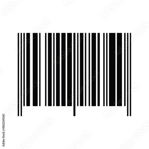 A simple black and white barcode image with vertical lines presented clearly