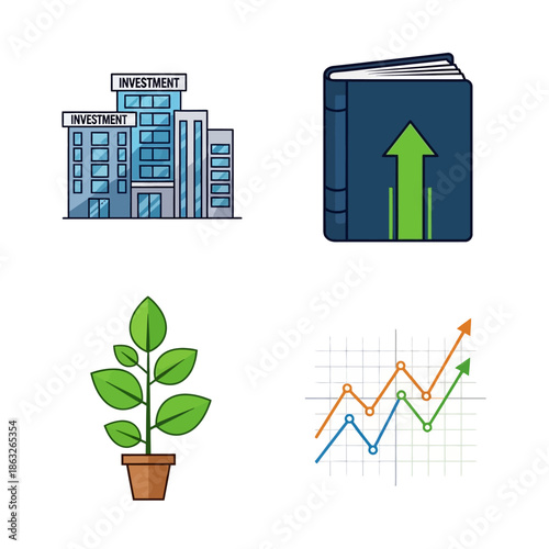 Green plant in brown pot growing.