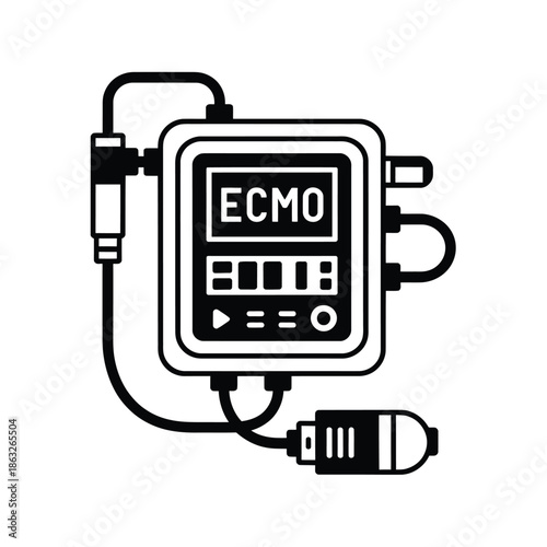 ECMO machine illustration a life support system for heart and lung failure