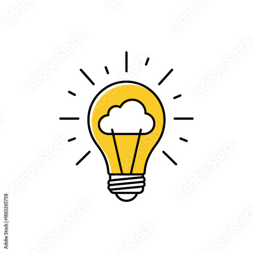 Light Bulb With Cloud Inside.