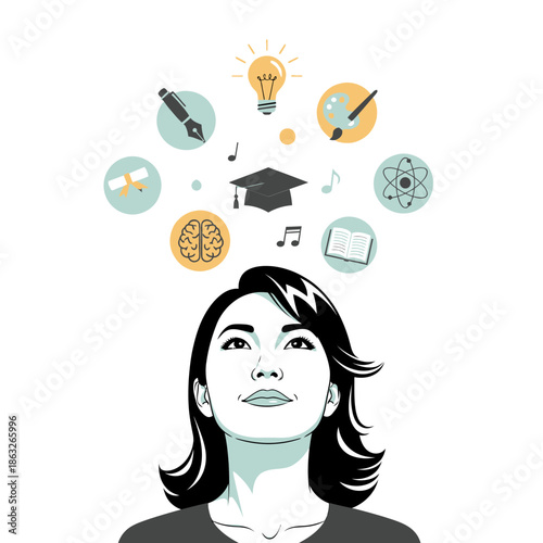 Woman with creative thinking and ideas.