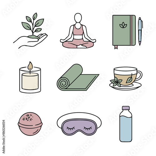 Wellness and Self Care Lifestyle Objects