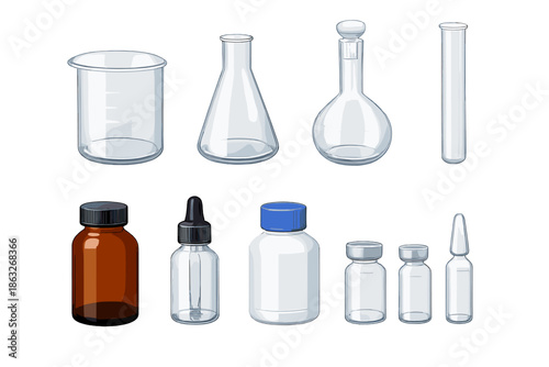 Laboratory glassware and containers