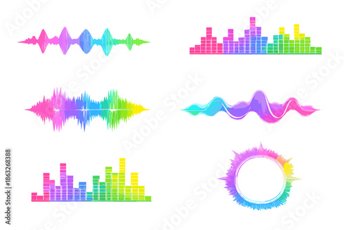 Abstract Neon Soundwave and Equalizer Graphics