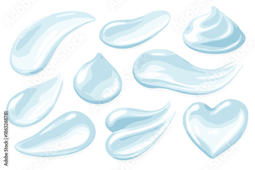 Cosmetic Swatches and Textures with Glossy Finish