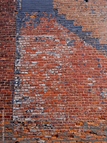 Photography Brick wall with remnant markings
