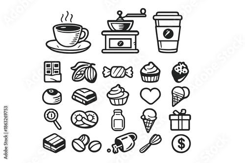 Coffee and Sweets Icons Set