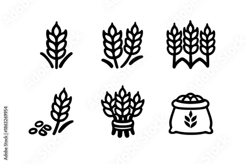 Wheat icons in a dark, blurred background