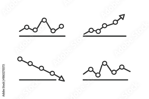 Four Line Graphs Representing Different Trends