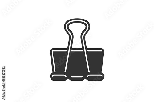 Binder Clip Silhouette on Gradient Background