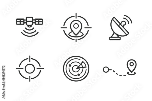 Navigation and Tracking Icons Set